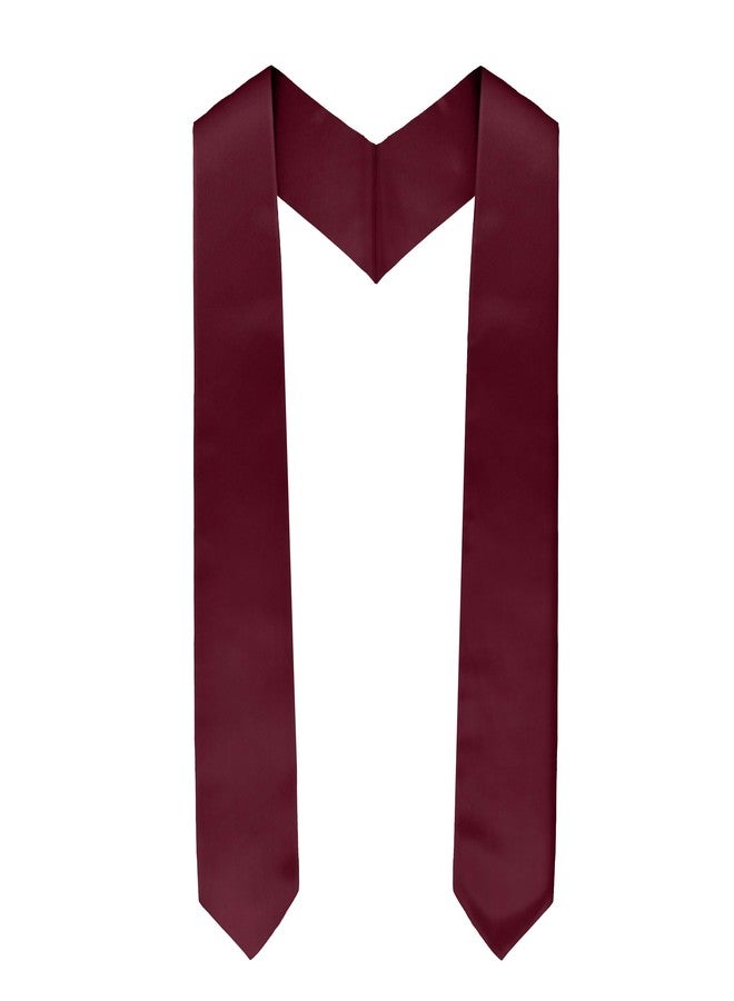 Linsuminn Maroon Graduation Stole, Plain Graduation Sash, Unisex Adult Class of 2025 Graduation Stole, Maroon Honors Graduation Stoles Sash Graduation Shawl Sublimation Stoles for Graduation Ceremony 70" Long - Image 1